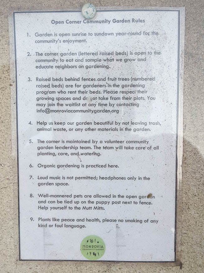 Garden rules