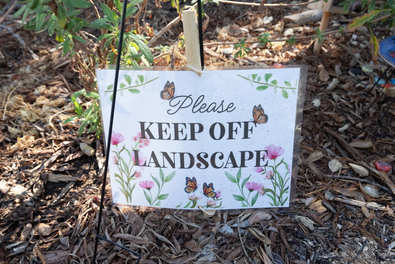 Please Keep Off Landscape Sign
